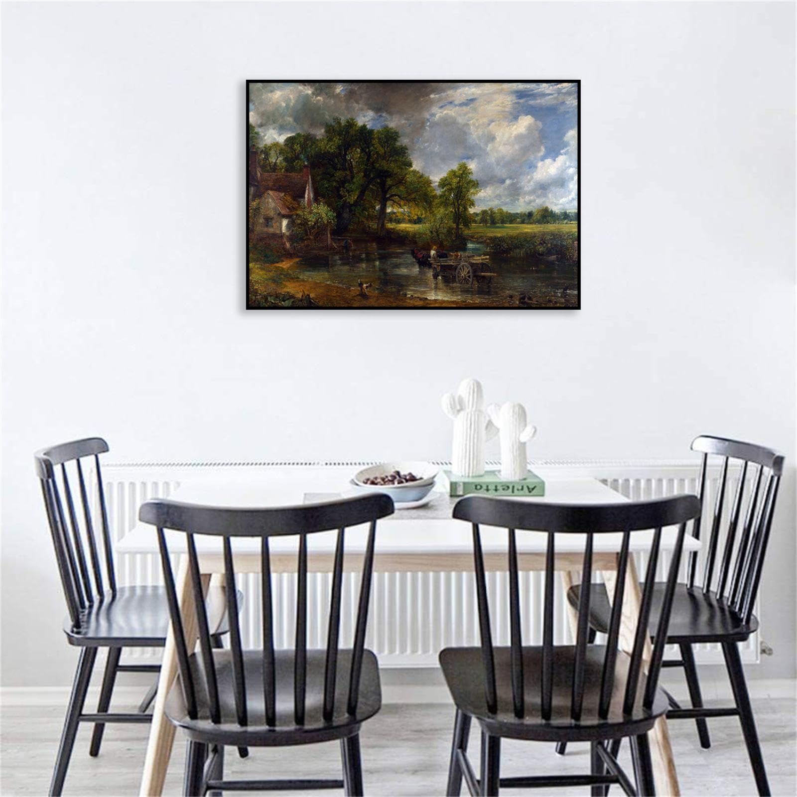 MYCGGDGH Cuadro Giclee Imprimir en Lienzo,El carro de heno,Reproducciones de Famosos Cuadros ArtíSticos de Pared Carteles E Impresiones Para DecoracióN100x70cm(39x28in) Marco negro