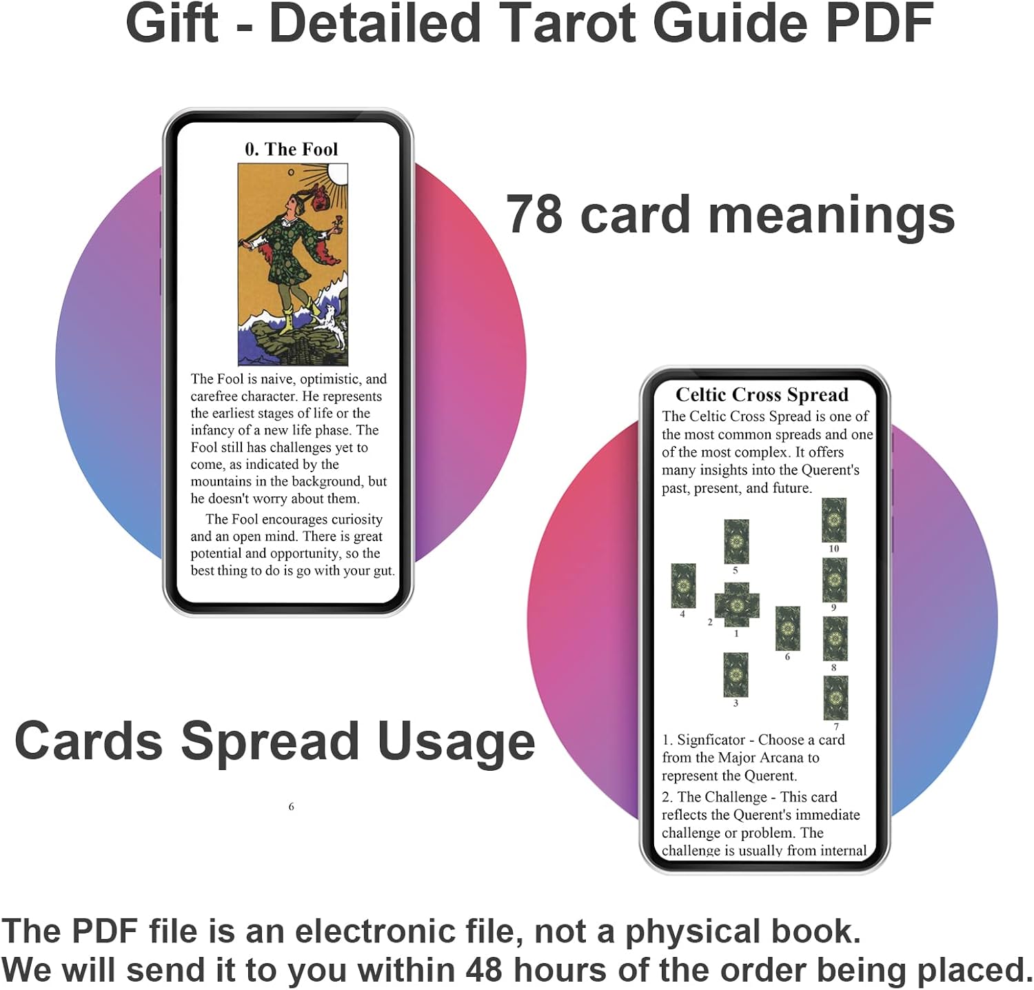 Tarot Cards Deck, Luxury Tarot Card Deck, Splendid Classic Tarot Deck, Durable Waterproof Gold Foil Tarot Decks for Beginners (Rimless Gold) - Image 4