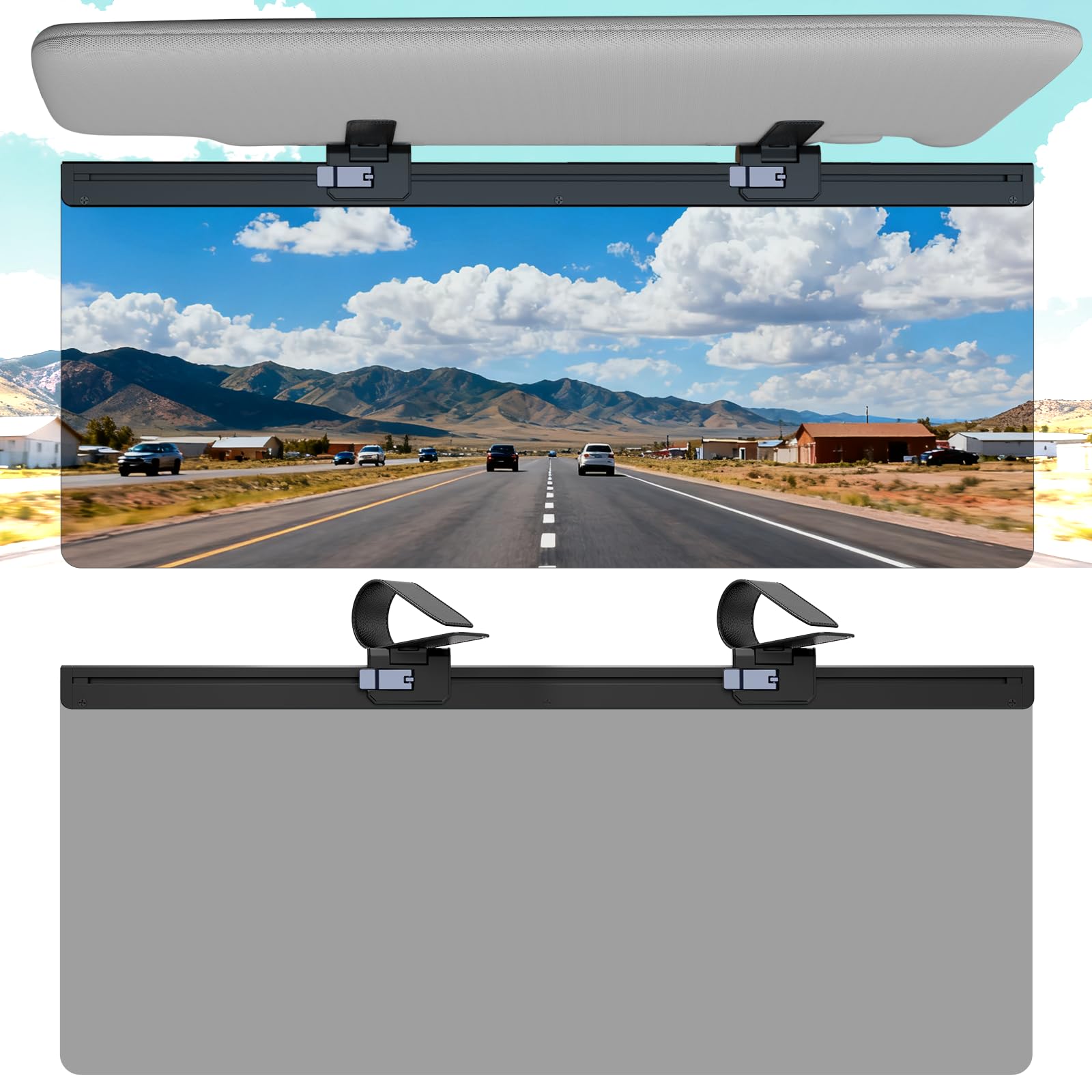 Veharvim Dual-Clip Sun Visor Extender