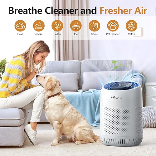 Miniatura 6 de KQLKJ Purificadores de aire para habitación del hogar de hasta 1076 pies cuadrados, filtro de aire para el 99.99% del olor, polen, humo, polvo,