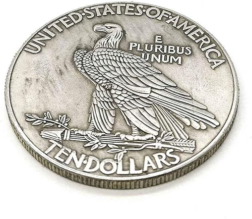 Miniatura 4 de MarshLing Moneda de diez dólares antigua con cabeza india de la libertad, Monedas antiguas conmemorativas de Estados Unidos, Dólares Morgan no Silver