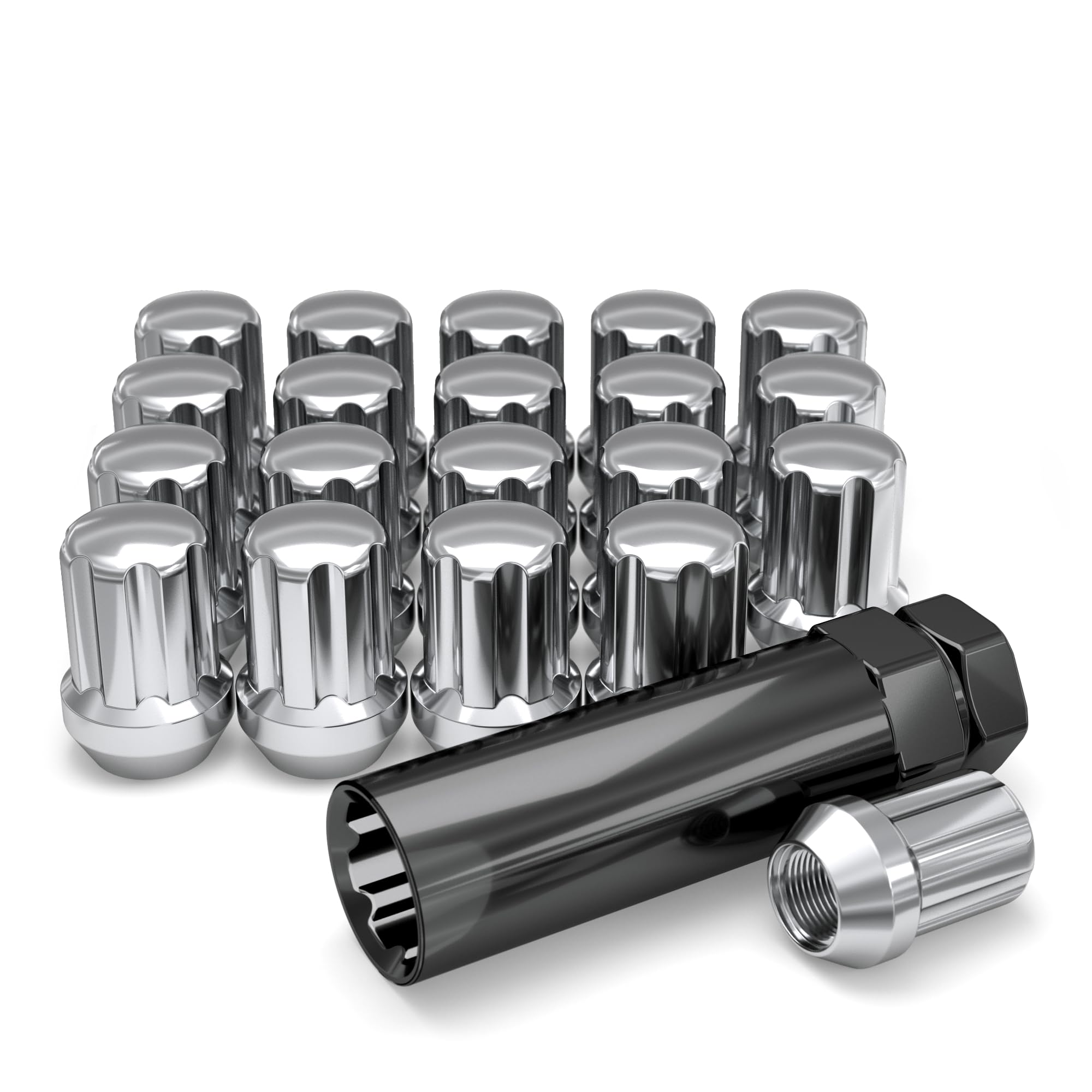 White Knight M12x1.50 Seven Spline Lug Nuts