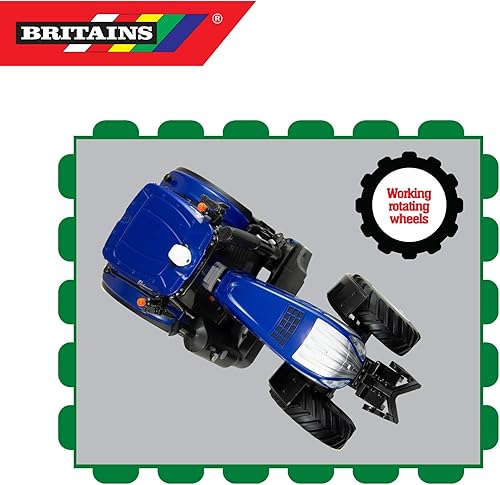 Miniatura 6 de Britains 43216 T8 Traktor New Holland T8.435 - Juego coleccionable para niños, tractor compatible con todos los juguetes de granja a escala 132,