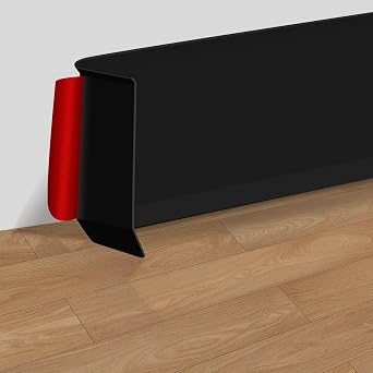 Vinyl Self-Adhesive Skirting Board, 12M Peel and Stick Baseboard Trim, Flexible Skirting Board 10cm Wide Wall Baseboard Molding Trim For Floor Wall Base and More Black-10 cmW x 12 ML