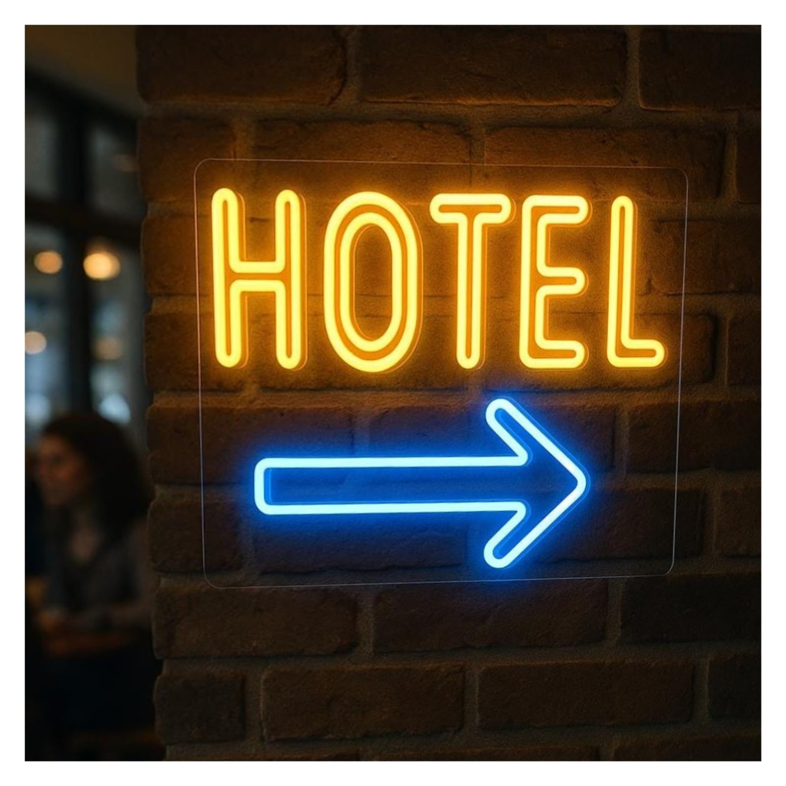 RONGCH Hanging Art Signs Hotel Neon Sign Shop Arrow On The Light Decor 40cm(D)