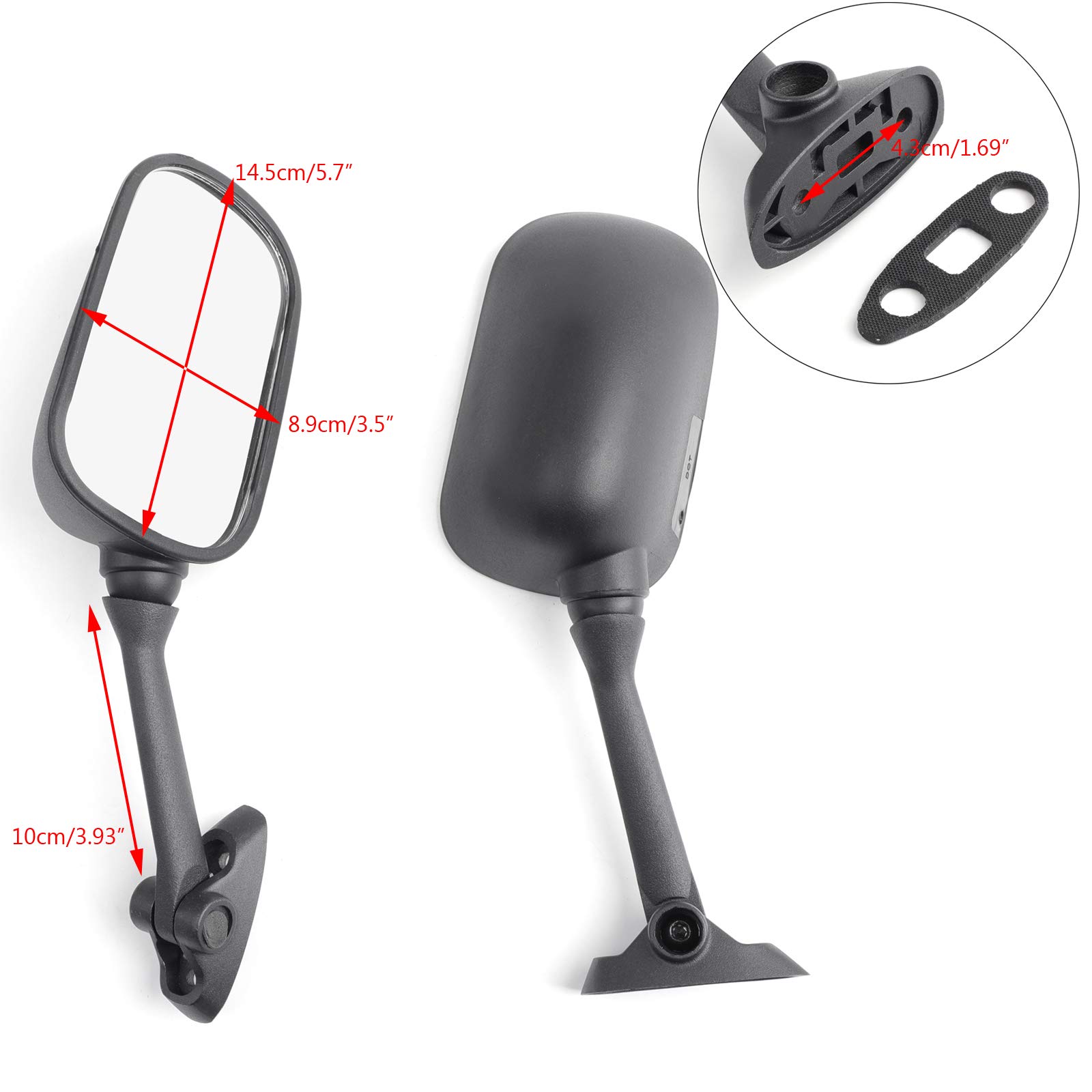 Topteng Espejos retrovisores universales Apto para Suzuki GSXR 1000 SV 650/1000 2003-2006