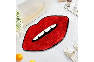 UKELER Red Lip Lips Bath Mat for Bathroom