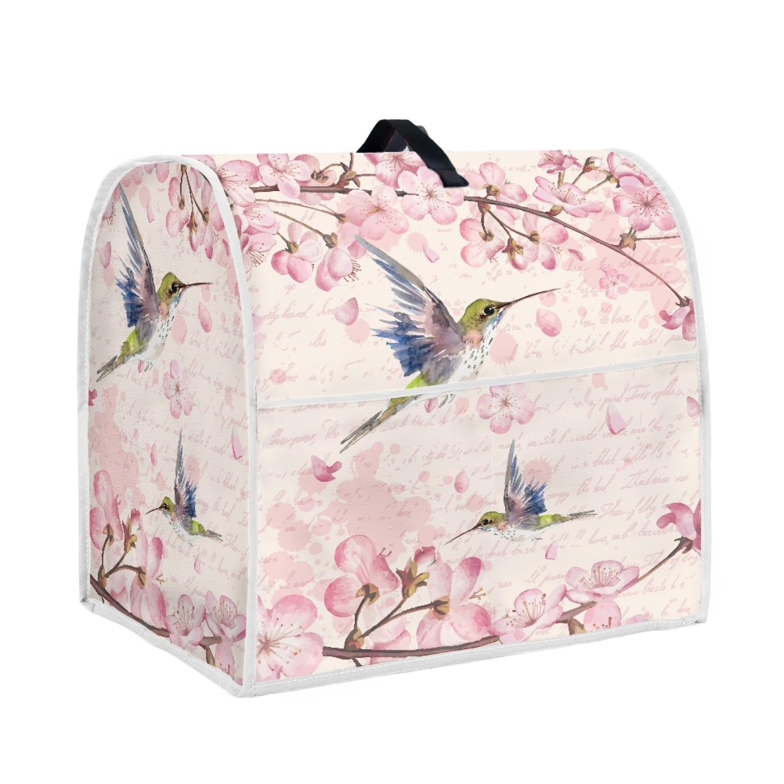 TOADDMOS Cherry Blossom Hummingbird Print Stand Mixer Cover with Pockets Dust Cover Kitchen Aid Mixer Cover Compatible with 4.5-5 Quarts,Kitchen Aid Mixer Accessories — image 1
