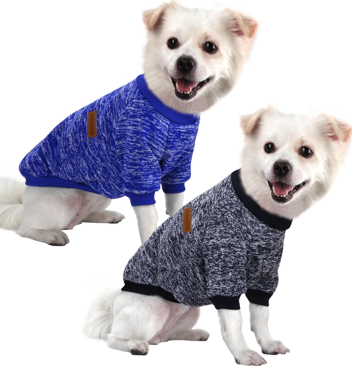 Jersey Perro Pequeño Sudaderas para Perros Jersey Chihuahua Jersey Gato, Es un Tejido Bastante Cómodo, Suave y Cálido para el Animal y Fácil de Poner (Azul+Morado,M) — view 36