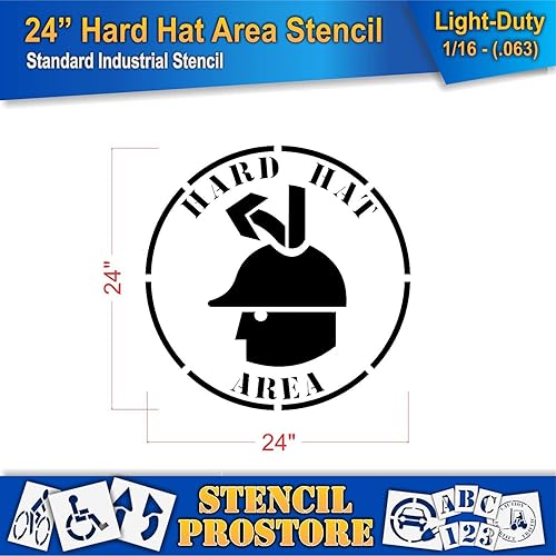Miniatura 6 de Plantilla de marcado de piso de seguridad, plantilla de área de sombrero duro de 24 pulgadas, 24 x 24 x 18 pulgadas (128 mil), grado profesional