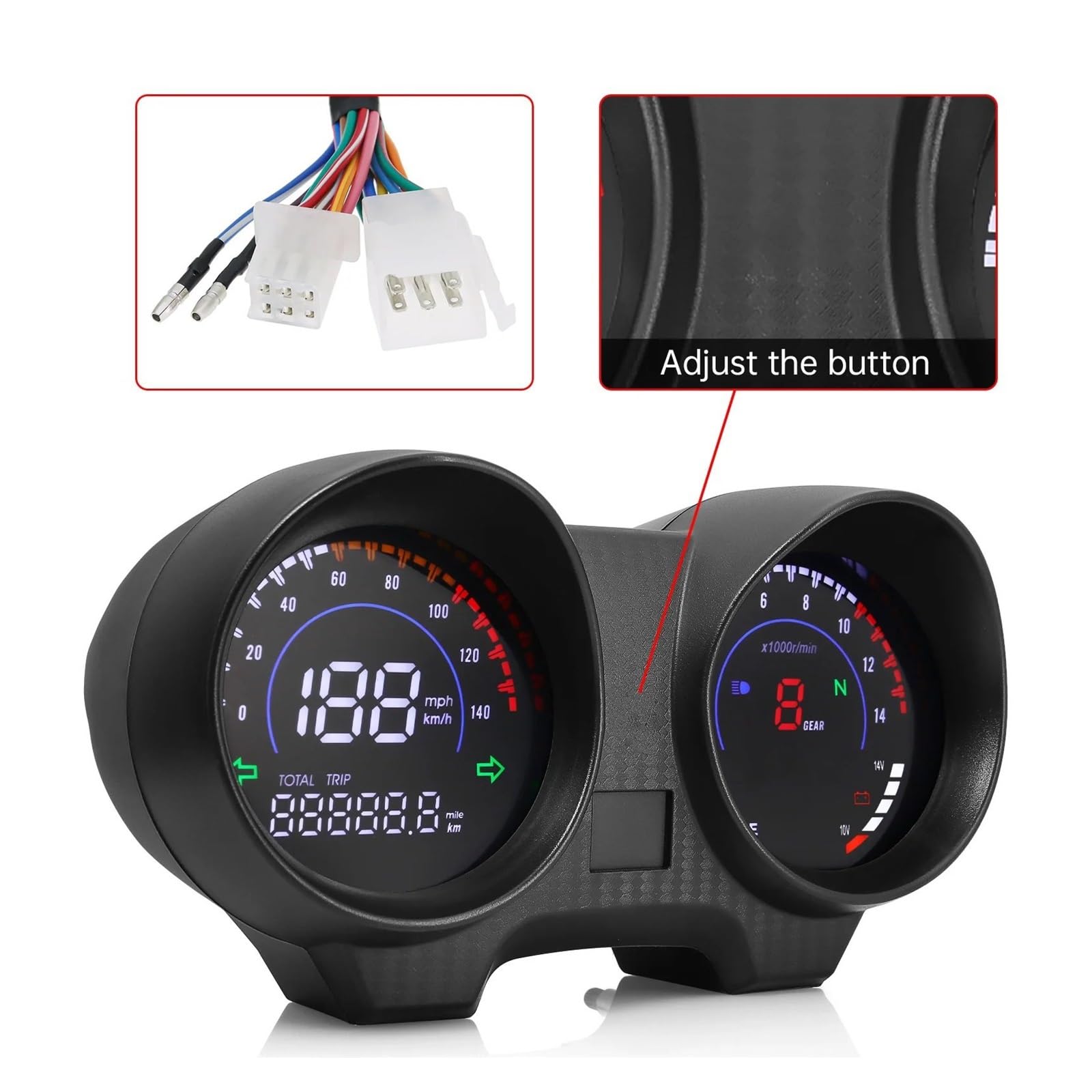 Contachilometri Cruscotto Digitale Per Motocicletta LED Elettronica Contagiri Tachimetro Con Indicatore Di Direzione Per Brasile TITAN 150 Per CG150 Fan1