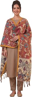 Women’s Printed Pashmina Style Dupatta with Floral Paisley Bird Motif and Elegant Soft Drape for Festive Ethnic Wear in Rust Peach and Ivory