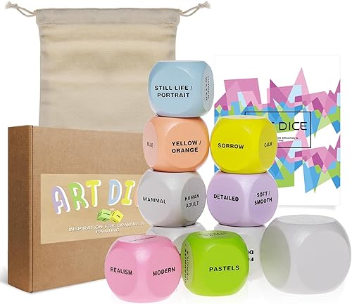 Juego de dados de arte  Juego de dibujo y pintura para artistas y profesores, da rienda suelta a tu creatividad, suministros de arte, ideales para