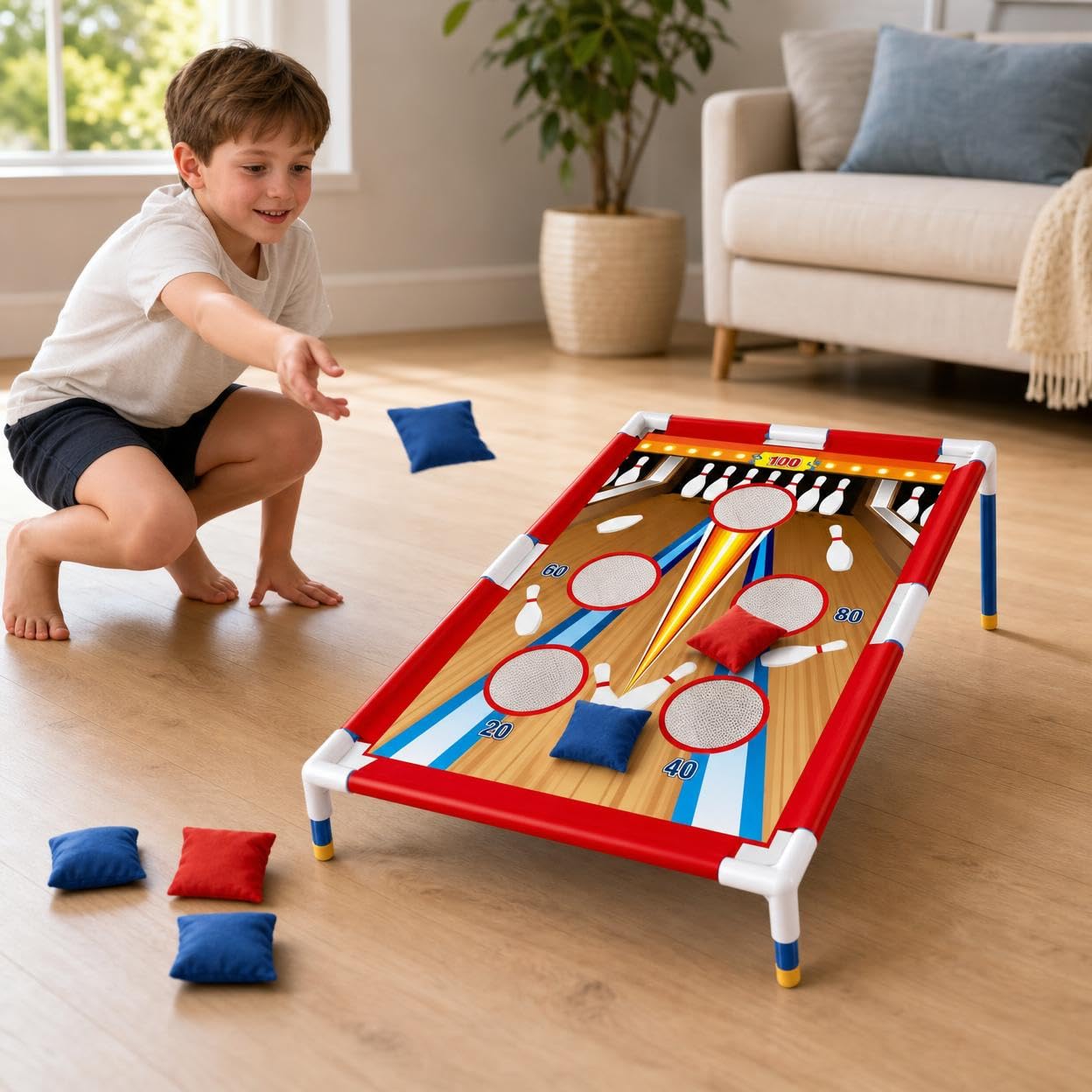 Wurfspiel für Kinder, Ringwurfspiel Outdoor & Indoor, Gartenspiele für Familien, Tragbares Gartenspielzeug