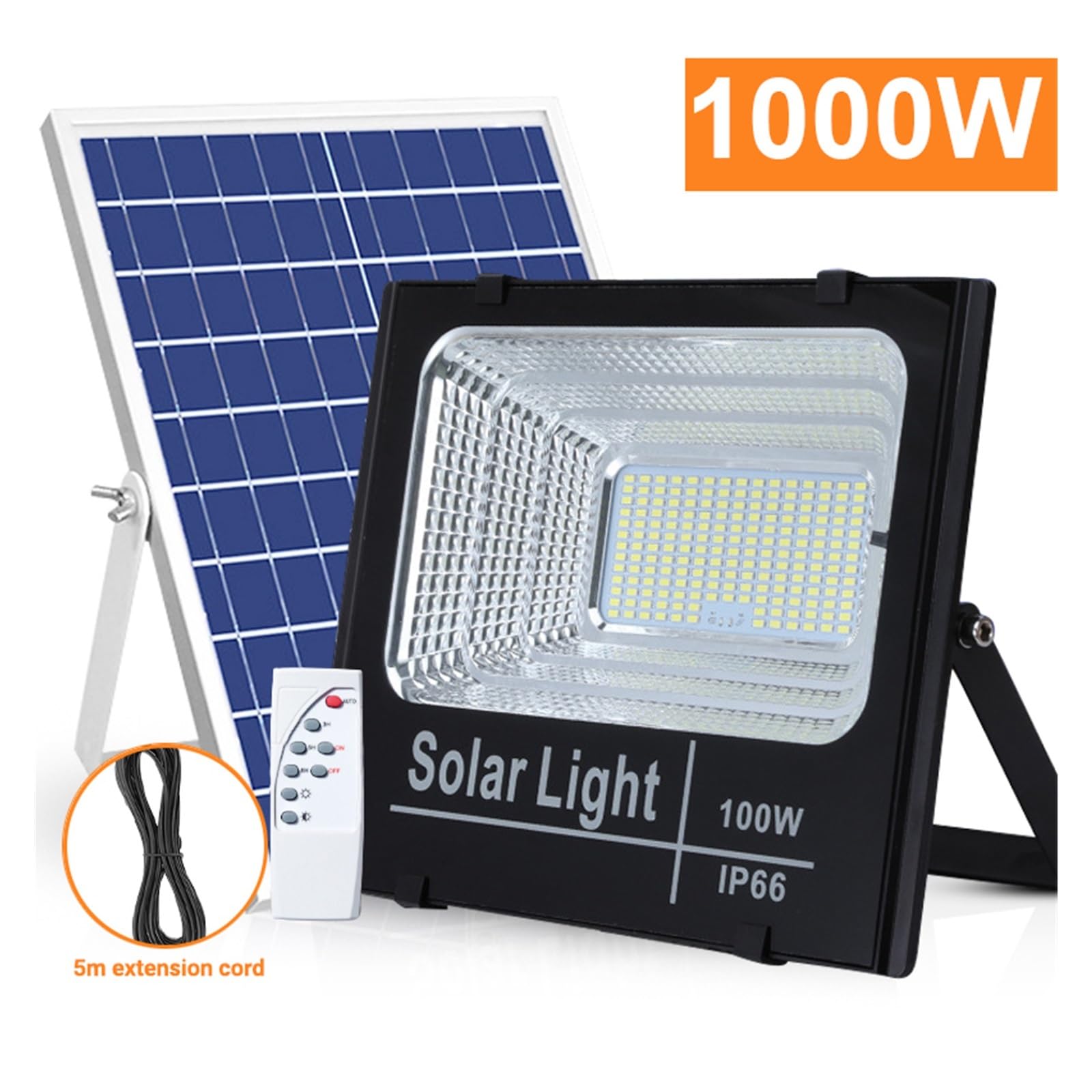 Potente luz Solar LED, s reflectores solares for Exteriores con Control Remoto for jardín, Pared de Calle, Solar for Paisaje