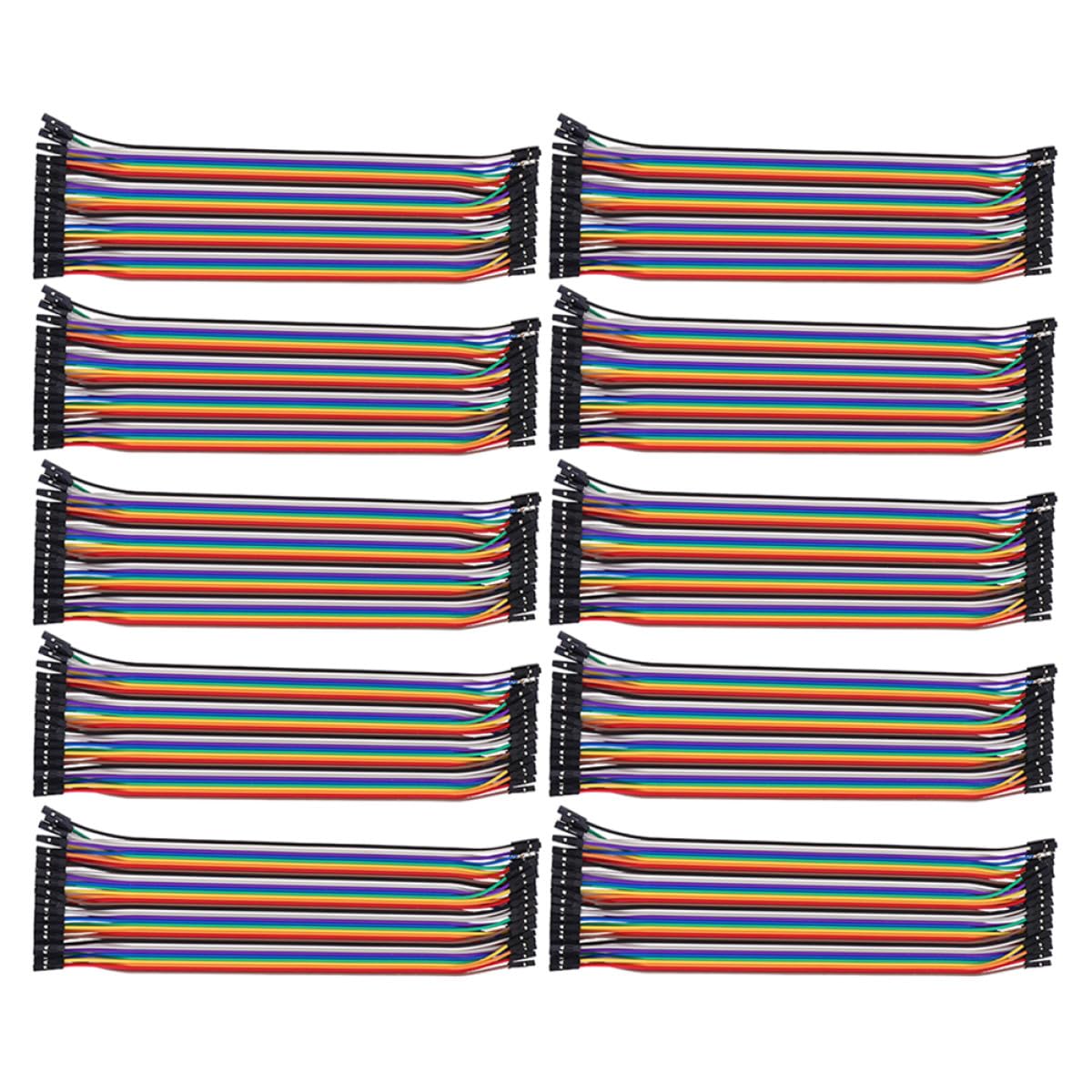 40p Female to Female Ribbon Cable 20cm Wire Set for Breadboard Prototyping Electronics DIY Circuit Connection 10pcs
