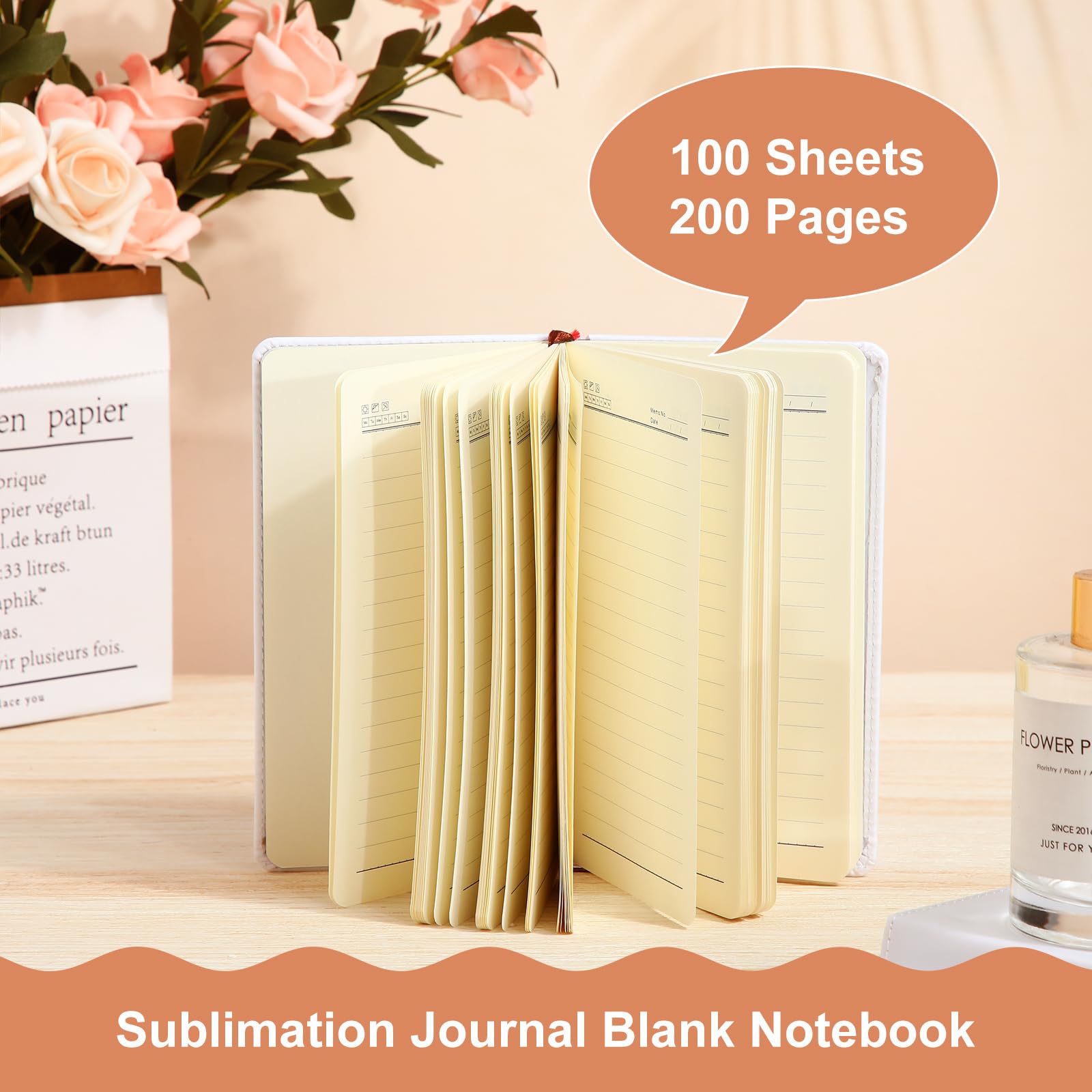 4 Pack A6 Sublimation Notebooks - 200 Page Blank Journals For DIY Customization