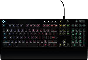 Logitech G G213 Prodigy Gaming Keyboard, LIGHTSYNC RGB Backlit Keys, Spill-Resistant, Customizable Keys, Dedicated Multi-Media Keys, QWERTY UK Layout - Black
