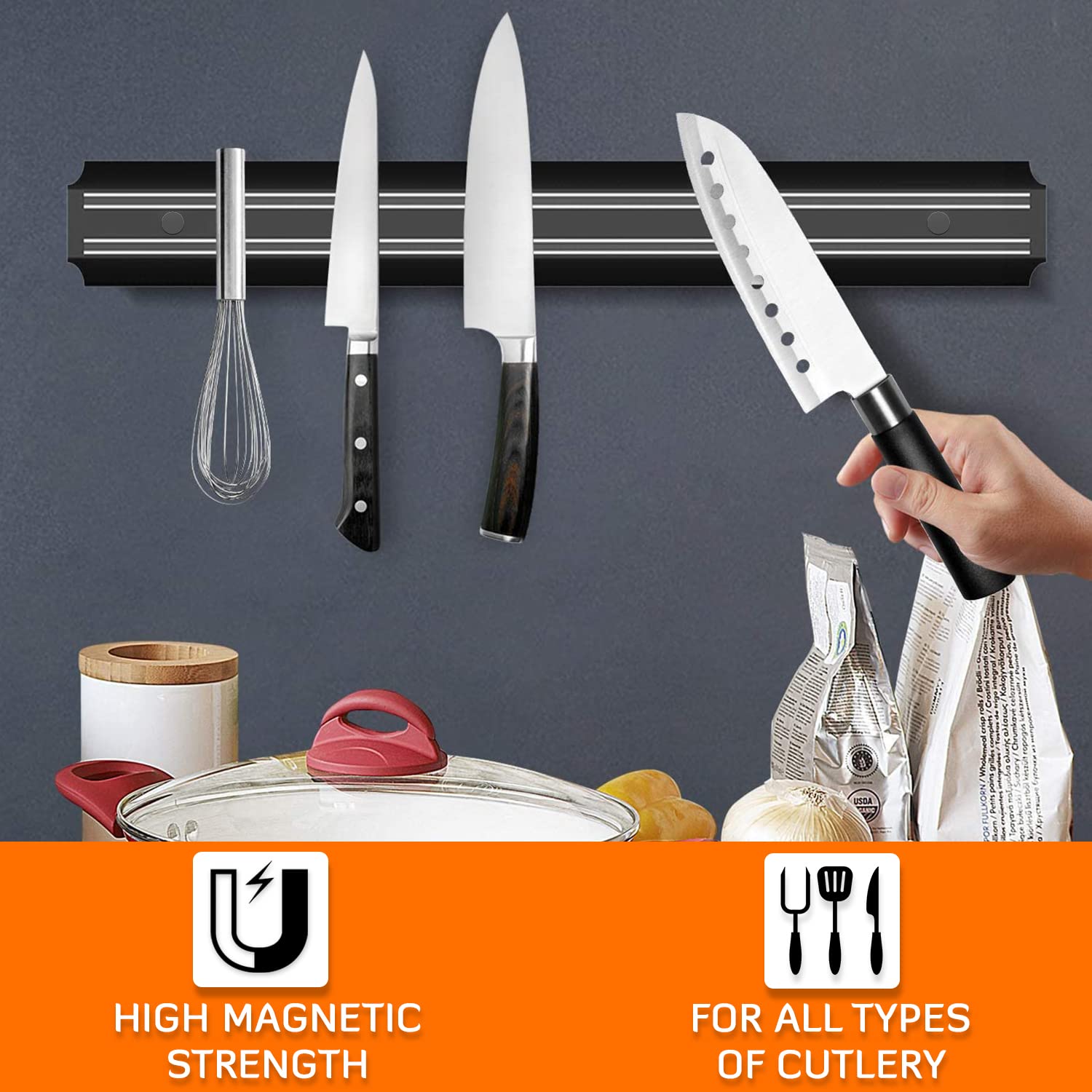 Barra Magnetica Per Coltelli 2 Pezzi Da 33cm - Portacoltelli A Parete Con Calamita, Ideale Per Risparmiare Spazio In Cucina - Foto 10