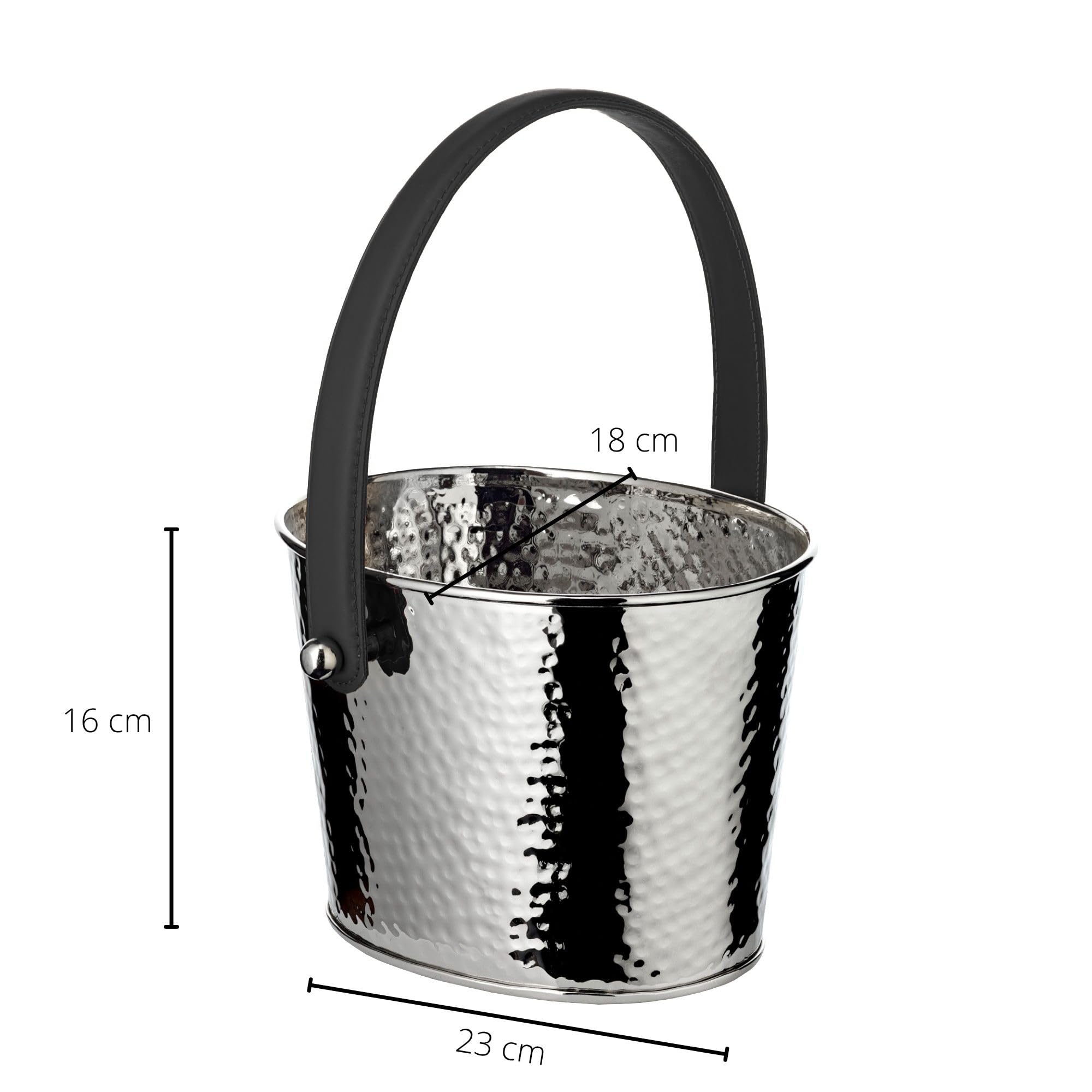 EDZARD Champanera Gavin (23 x 18 cm, H 16 cm), niquelada, martillada, para 1 botella – enfriador de vino, enfriador de botellas, cubitera