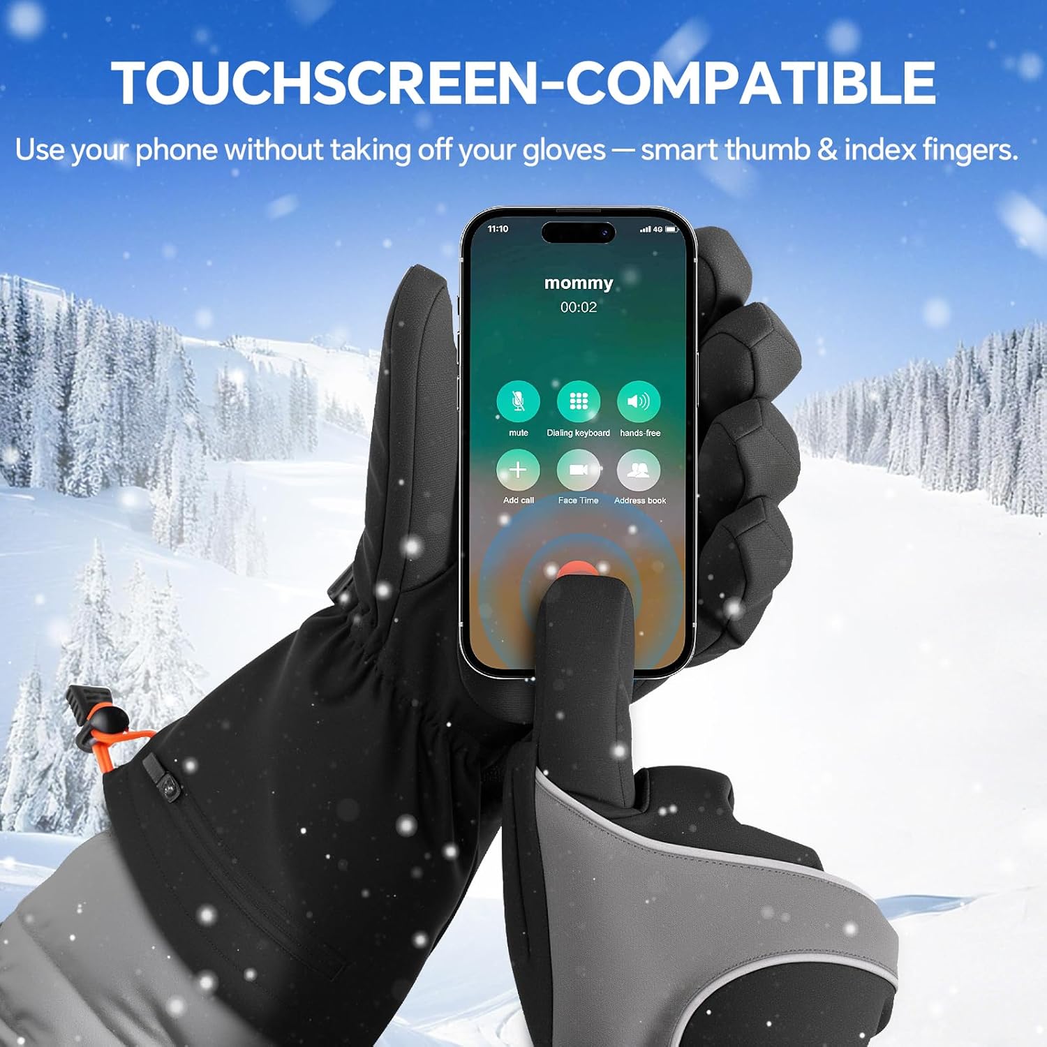 Rechargeable Heated Gloves for Men Women - 7.4V Battery Heated Ski Gloves with Touchscreen & Waterproof Design, 3 Heat Levels, Long-Lasting Winter Warm Mittens for Skiing, Hunting, Motorcycle - Image 2