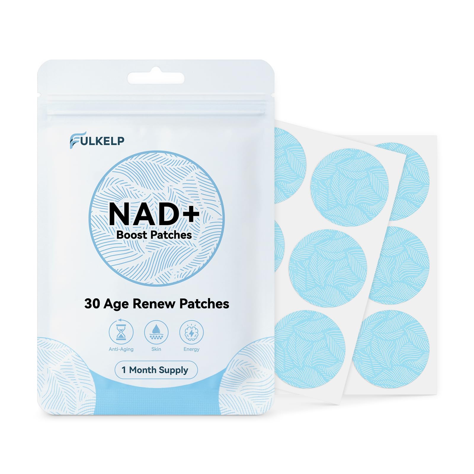 NAD+ Patches with Nicotinamide Riboside, 8H Time-Release, 30 Count