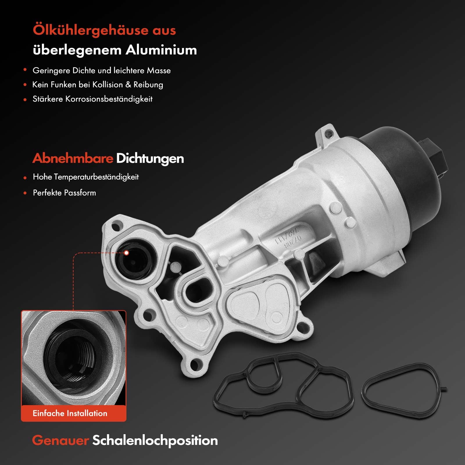 Frankberg Obudowa filtra oleju, pojemnik na olej z uszczelką, kompatybilny z Min.i R56 1,4L-1,6 l 2006-2013 Min.i Cabriolet R57 1,6 l 2007-2015 Replace# 11428643757
