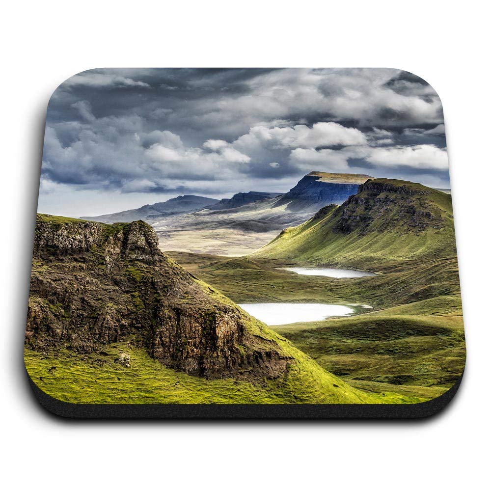 Destination Vinyl Ltd Multicolor 1 X Square Mdf Fridge Magnet - Scotland Highland Mountains Scottish 16385