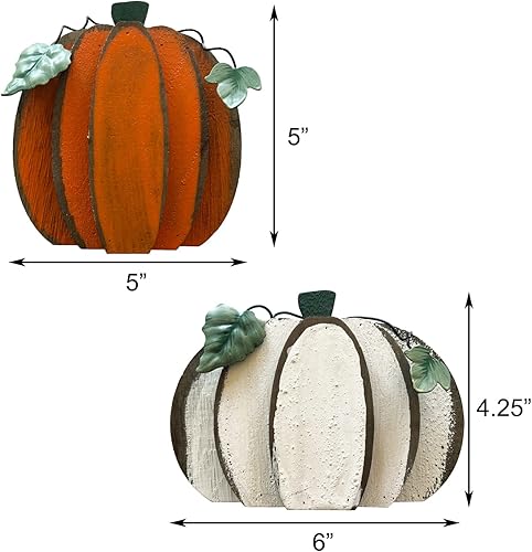Miniatura 5 de Decoración de otoño de calabaza de madera rústica para el hogar, cosecha de otoño, estante de escritorio, cocina, bandeja escalonada, decoración de