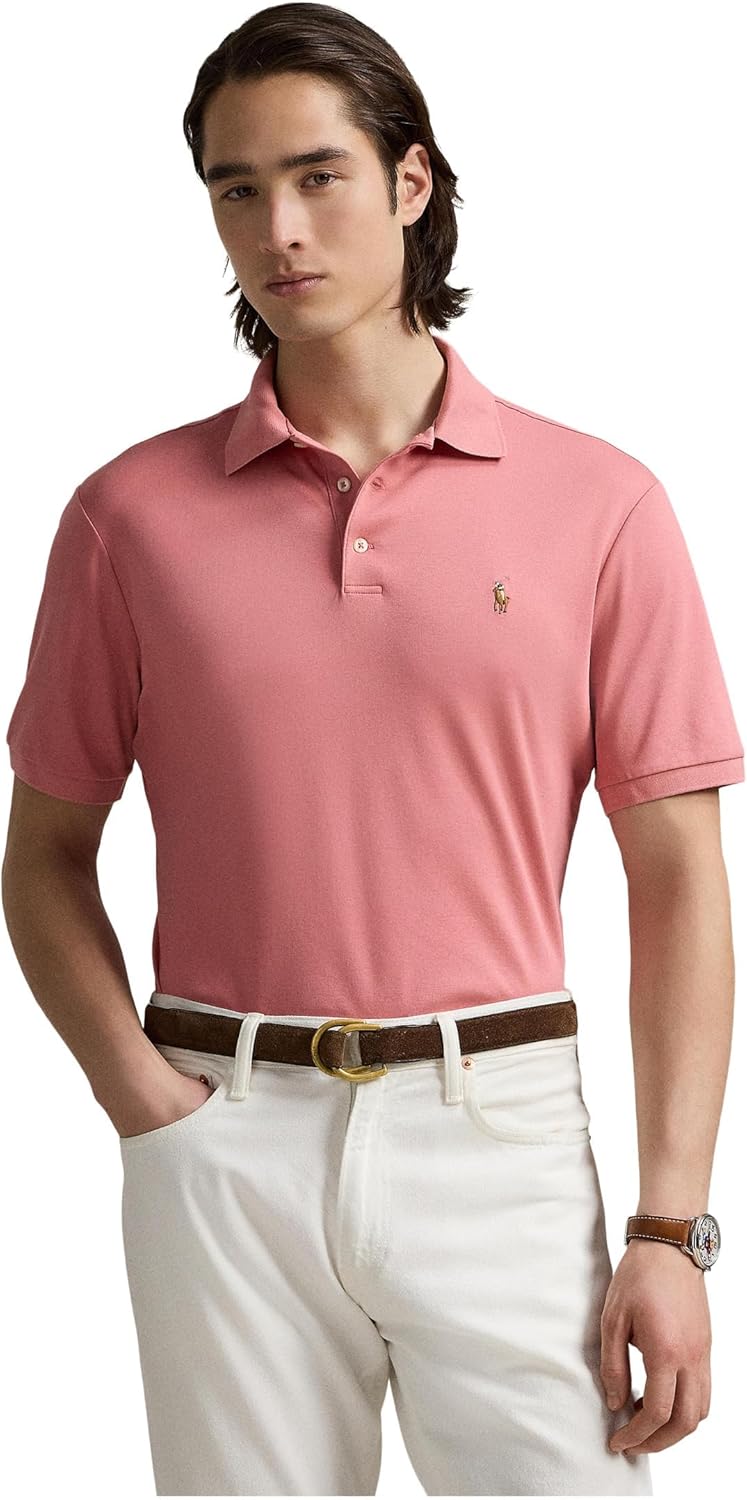 POLO RALPH LAUREN Men's Classic Fit Soft Cotton Polo Shirt, Earth