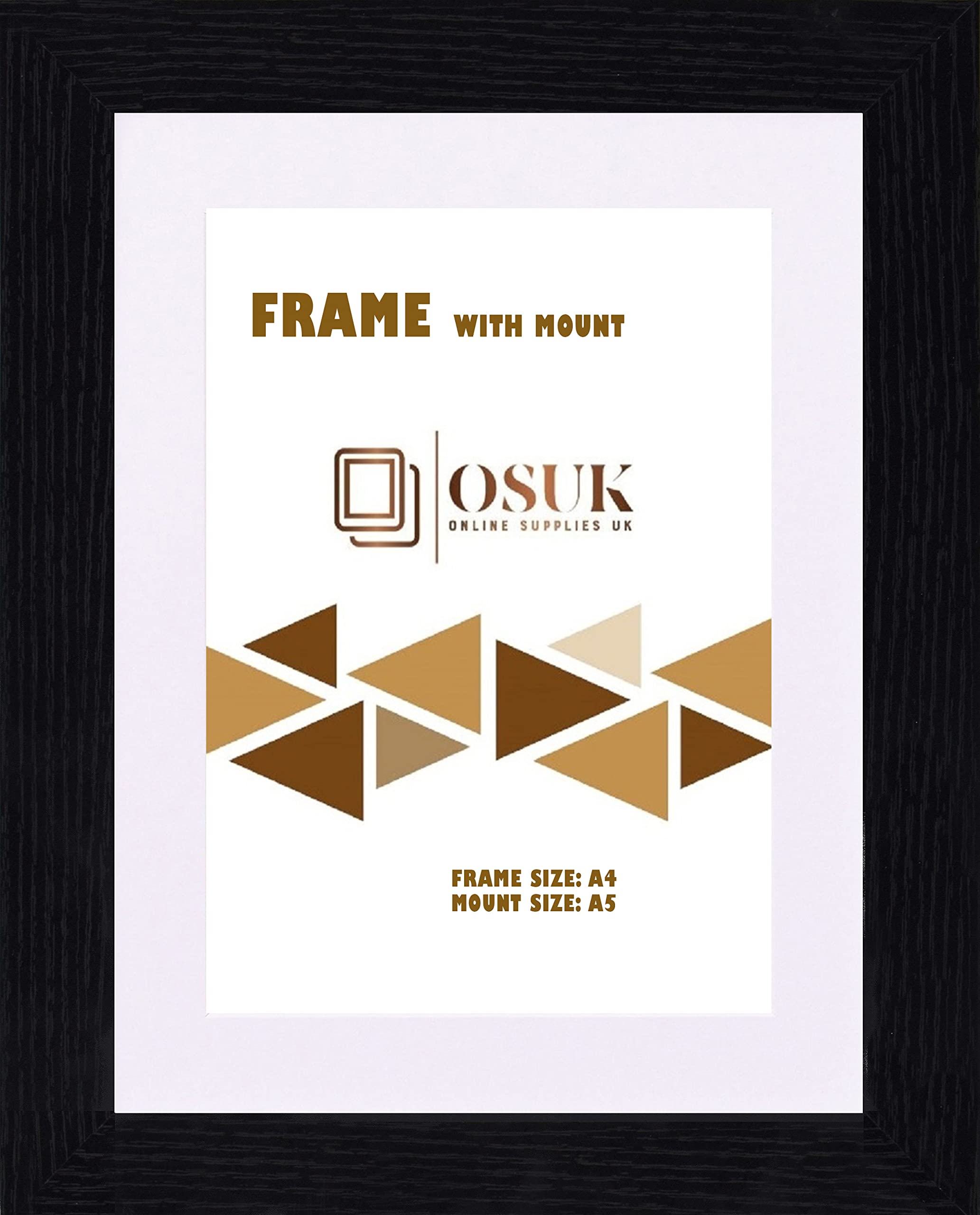 Frameeazy Black Osuk A4 Photo Picture Frame Modern Wood Poster Frames With White Mount Ready To Hang Portrait Or Landscape