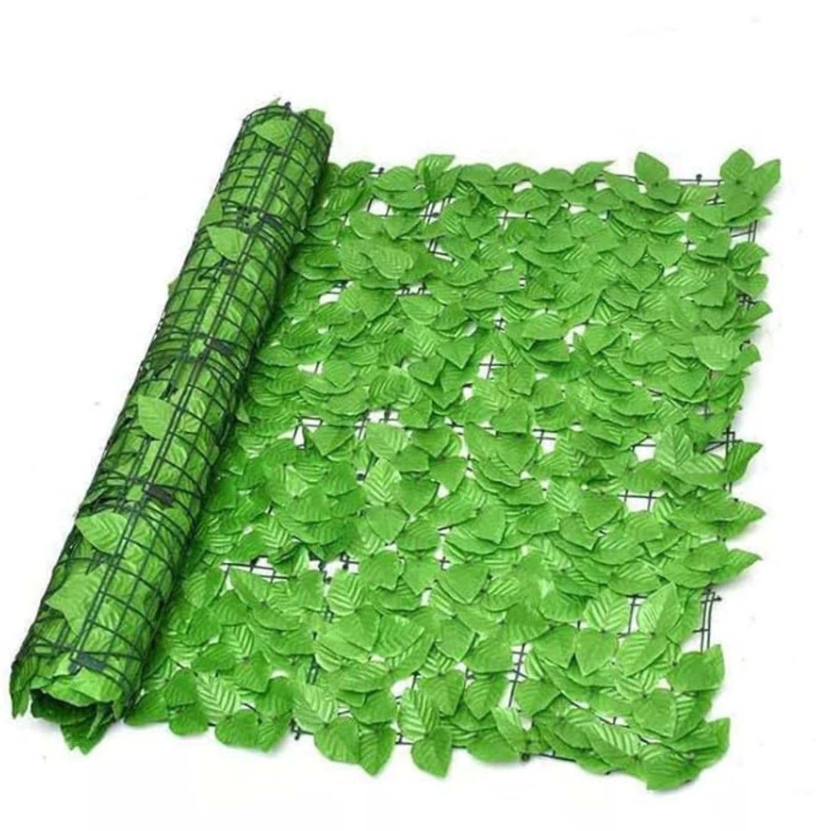 Artificial Faux Ivy Leaf Mat – 1m x 3m Light Green Privacy Fence Panel for Wall Decor, Vertical Garden, Balcony & Backdrop Decoration