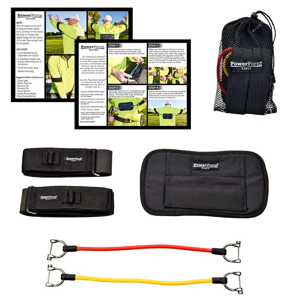 Myosource Kinetic Bands PowerForm Golf Swing Trainer - Resistance Bands Training Kit to Help Golfers Reinforce Proper Swing Mechanics – 2 Resistance Levels