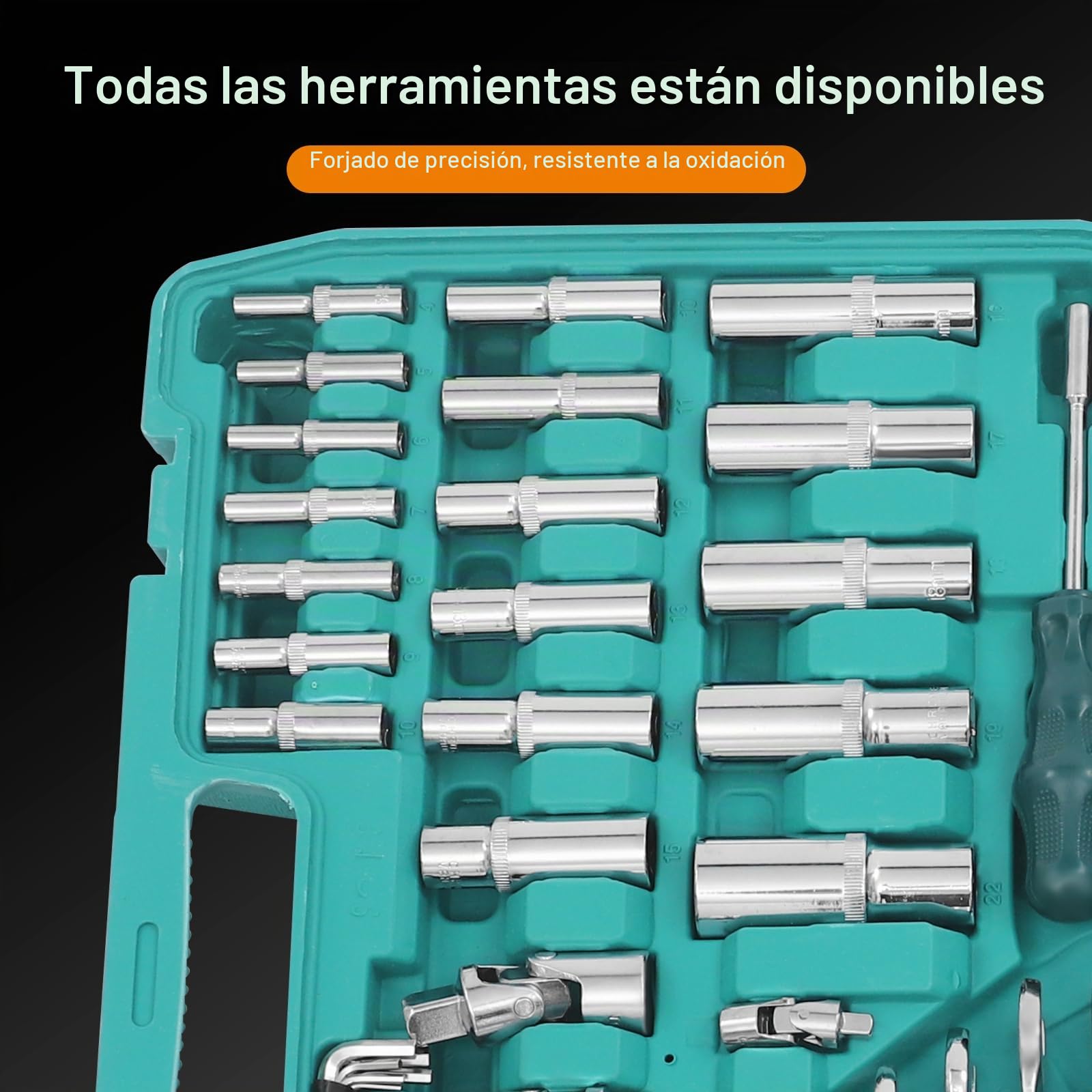 Juego de llaves de 216 piezas con 24 dientes de carraca y liberación rápida, juego de herramientas de reparación de automóviles, maletín de herramientas para taller de automóviles, reparación