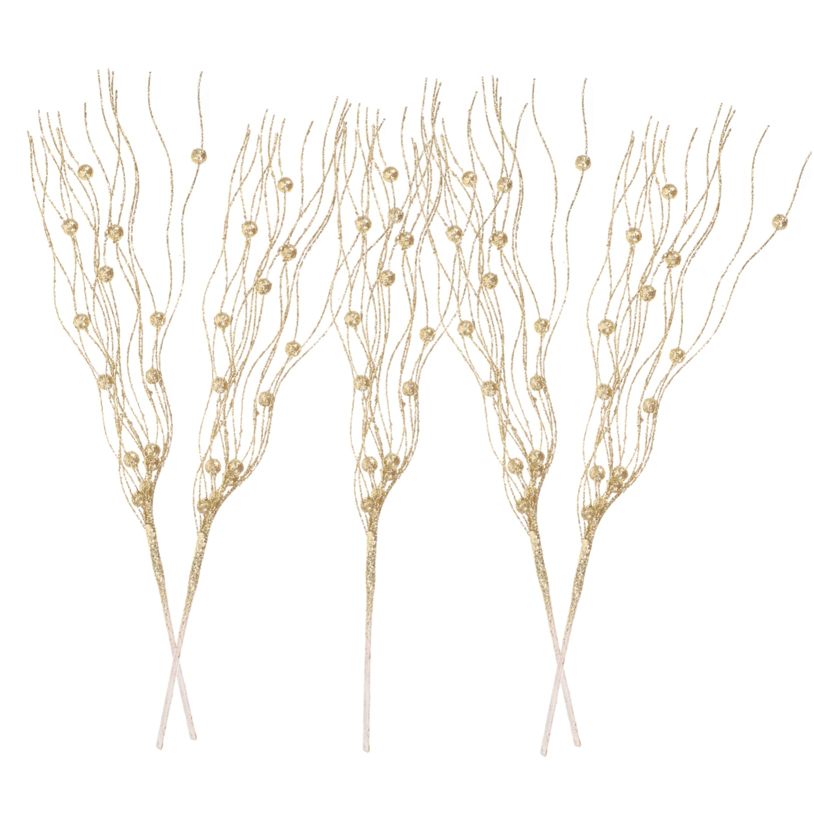 Alipis 25 Piezas De Bigotes De Dragón Bolas De Polvo Empapadas Flores De Navidad Rama Artificial Ramita De Artificiales Ramita Floral Spray con Purpurina Ramita De Acebo
