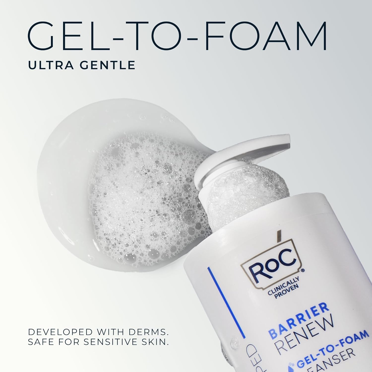 RoC Barrier Renew Gel to Foam Non Drying Foaming Facial Cleanser to Hydrate Skin, facial cleanser for sensitive skin, 12 Ounces - Image 3