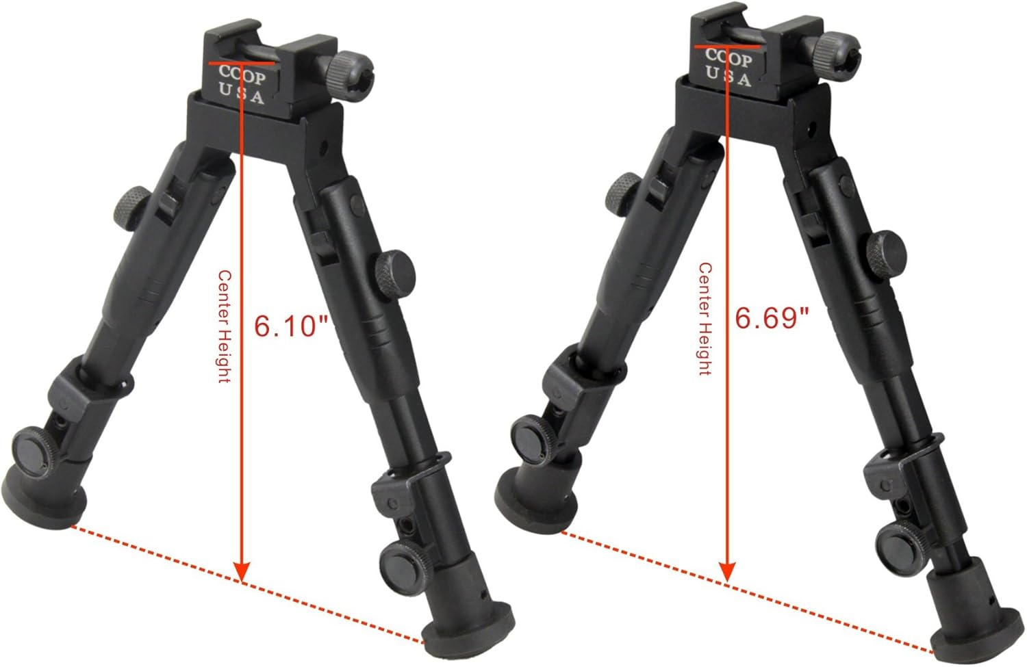 CCOP USA 6 inch Tactical Hunting Rifle Picatinny Swivel Stud Mount Bipod - BP-59MINI