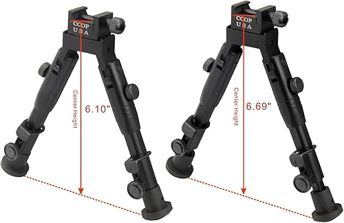 Miniatura 6 de CCOP USA 6 pulgadas táctico rifle de caza Picatinny giratorio Stud Mount Bipod - BP-59MINI