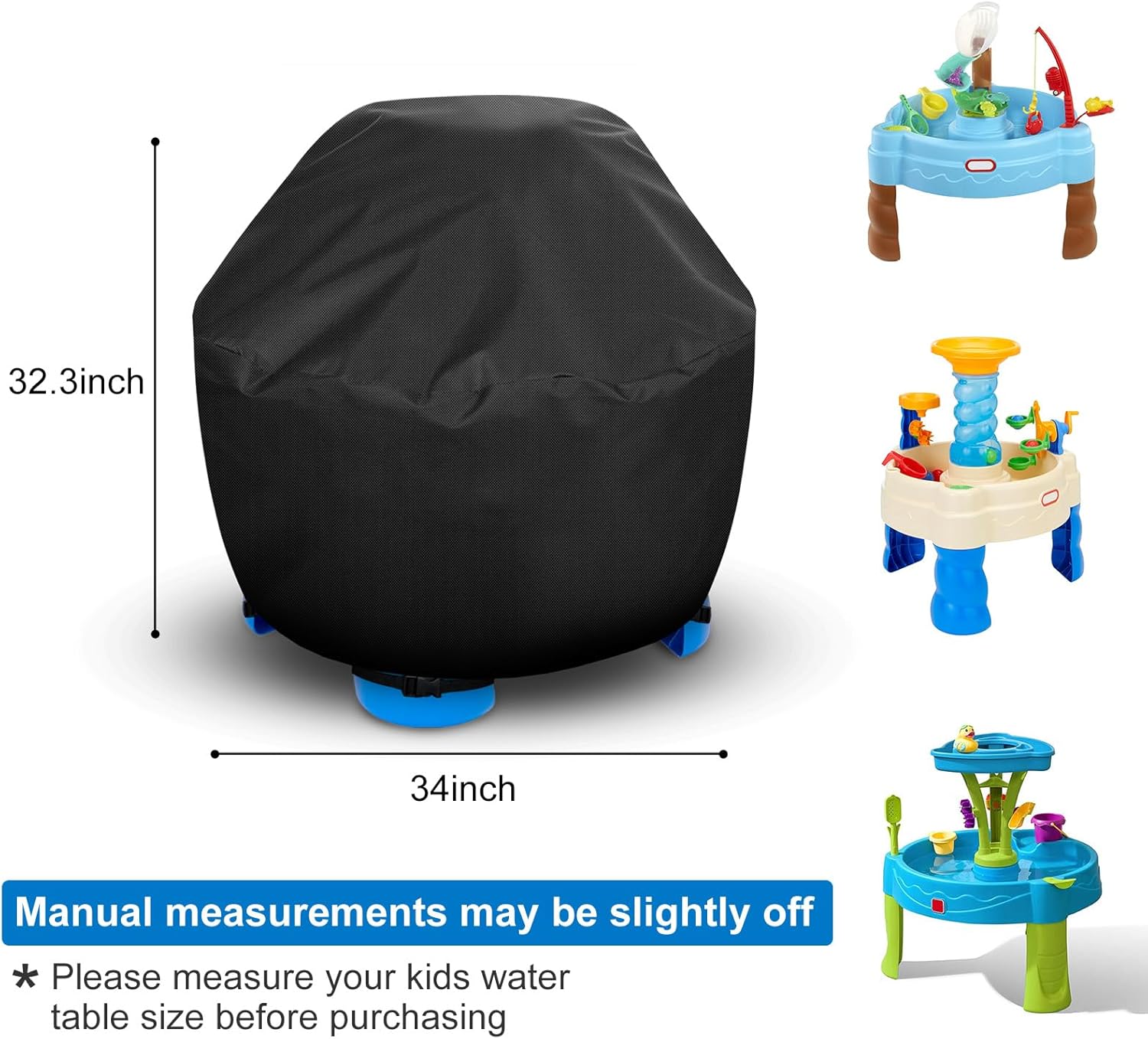 Kids Water Table Cover - Outdoor Kids Toy Cover for Little Tikes Showers Splash Tower Water Table, Round Cover Waterproof & Dustproof