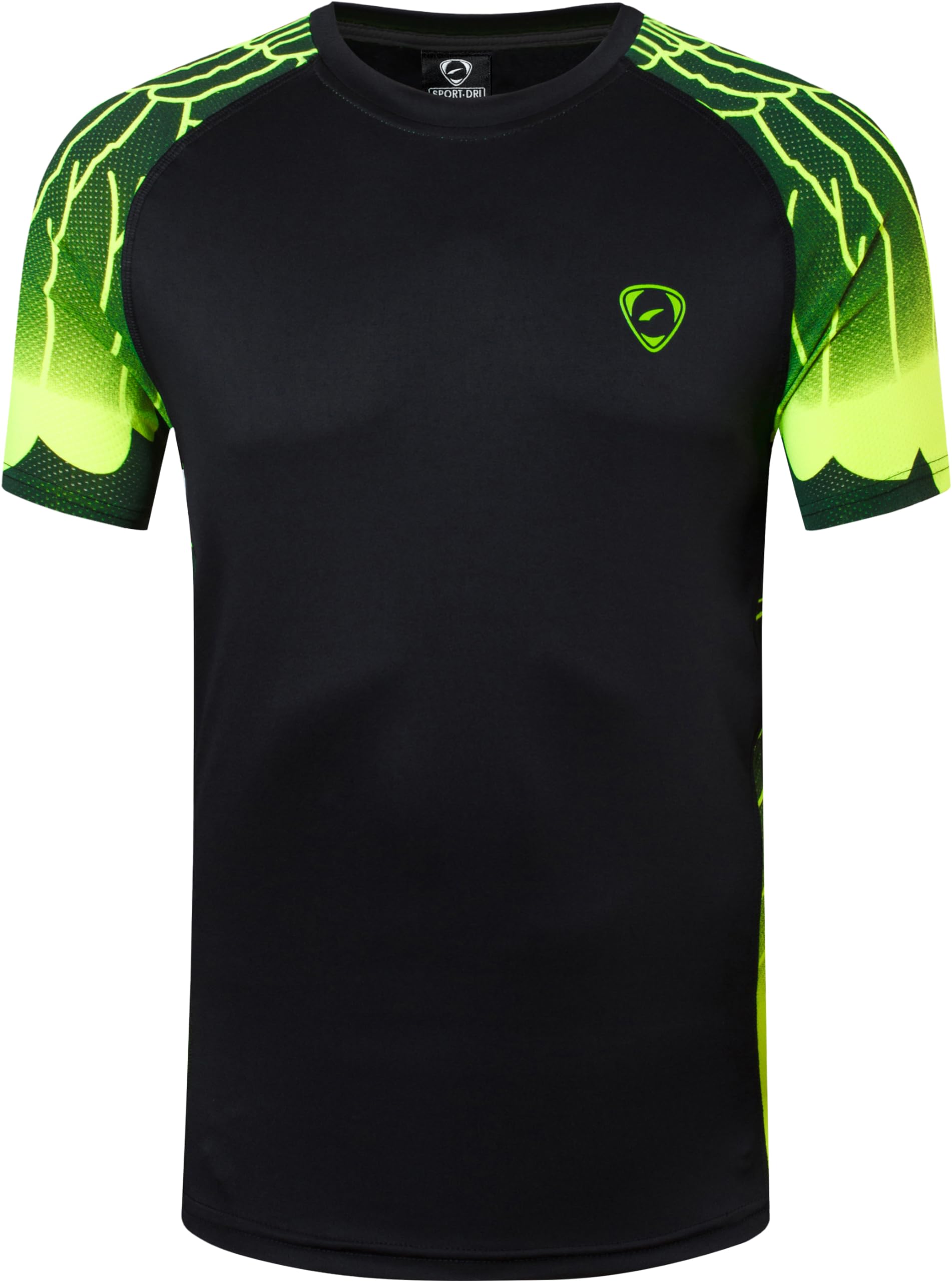 jeansian Men's Sport Quick Dry Fit Short Sleeves T-Shirt Tees Shirt Tshirt Tops Golf Tennis Running LSL229 Black XL