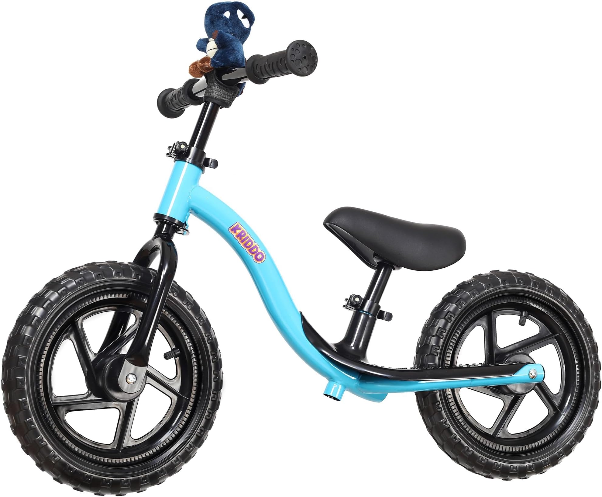 KRIDDO Toddler Balance Bike 2 Year Old: Toddler Bike with Riding Buddy | 12 Inch Kids Balance Bike for 2-5 Years Old, Adjustable No Pedal Kids Toy Bike, Tool-Free, Gift for 2-3 Girls Boys, Blue