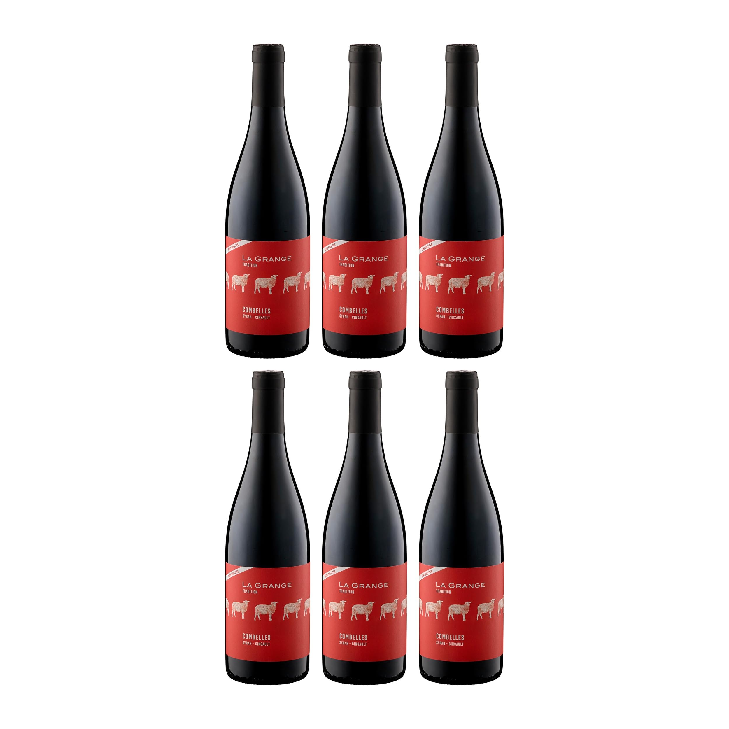 La Grange Tradition Combelles Sans Sulfites Rotwein Rot trocken Frankreich inkl. FeinWert E-Book (6 x 0.75 l)