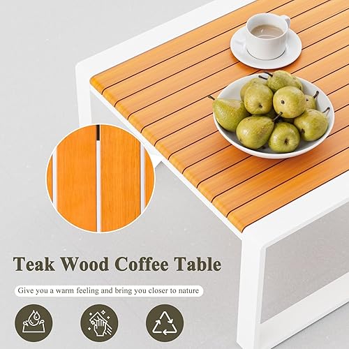 Miniatura 2 de Juego de muebles de aluminio para patio, sofá modular para todo tipo de clima, juegos de conversación de patio en forma de L, sofá esquinero