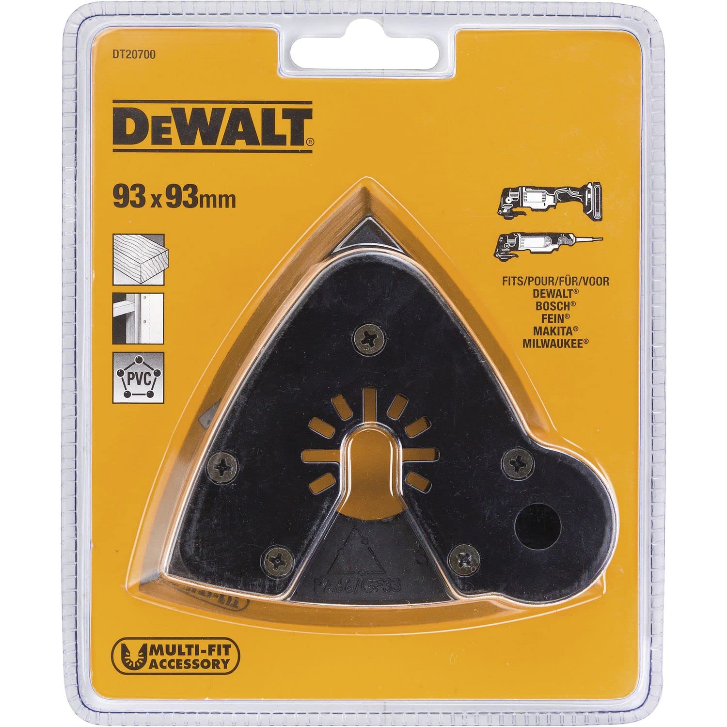DEWALT DT20700-QZ Sanding Platen Multi-Tool Blade, 93mm x 93mm, Black