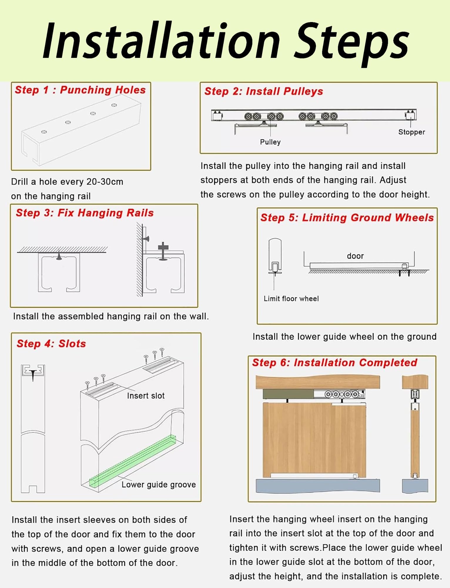 Set di ferramenta per porta scorrevole, kit per porta bypass per porte doppie, sistema di guide in alluminio per sala studio e armadio da cucina