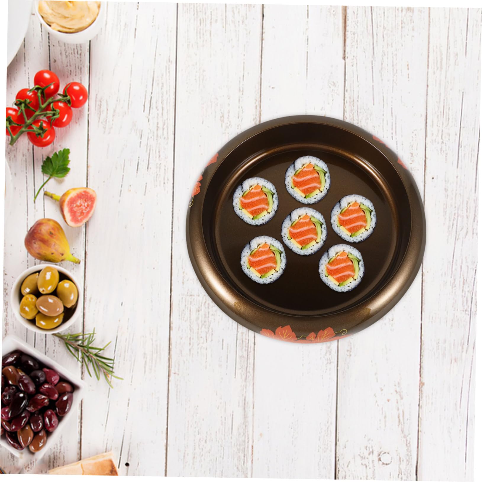 Assiette à Salade Japonaise Ronde en Plastique pour Sashimi, Fête Halloween | Service à Sushi, Buffets et Présentations Culinaires, Facile à Nettoyer, Plateau Froid