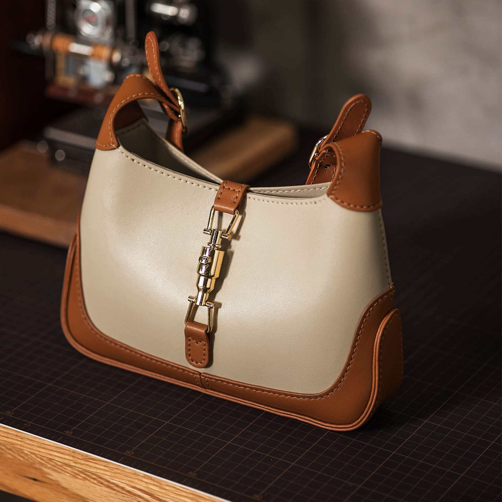 POPSEWING Kit de bolsa de costura de cuero para mujer, kit de costura para adultos, bolso de trabajo, kit de fabricación de bolsas de bricolaje para regalo personalizado