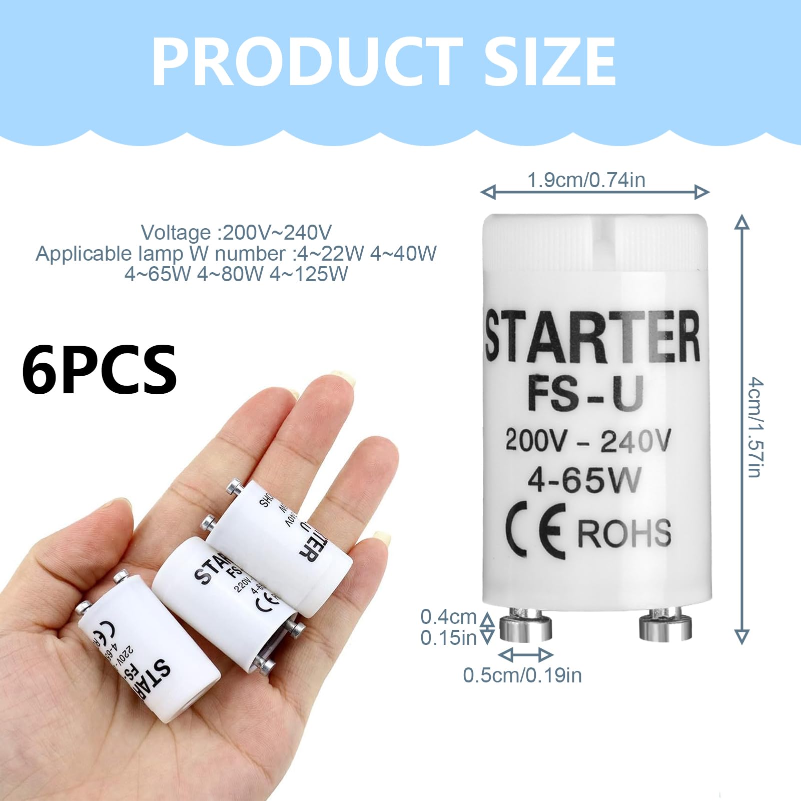6 Pcs Fluorescent Light Starter - Image 2