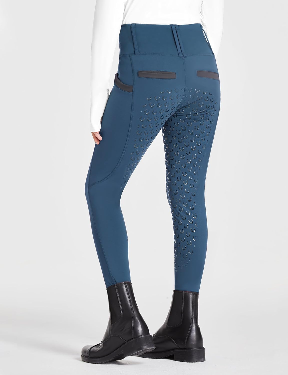 FitsT4 Sports Girls Riding Pants Full Seat High Waist Kids Equestrian Breeches Horse Schooling Tights Zipper Pockets - Image 2