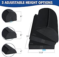 Vista 6 de Reposapiés XXL (20 pulgadas) para debajo del escritorio en el trabajo con 3 alturas ajustables, taburete con espuma de carbón de bambú, reposapiés